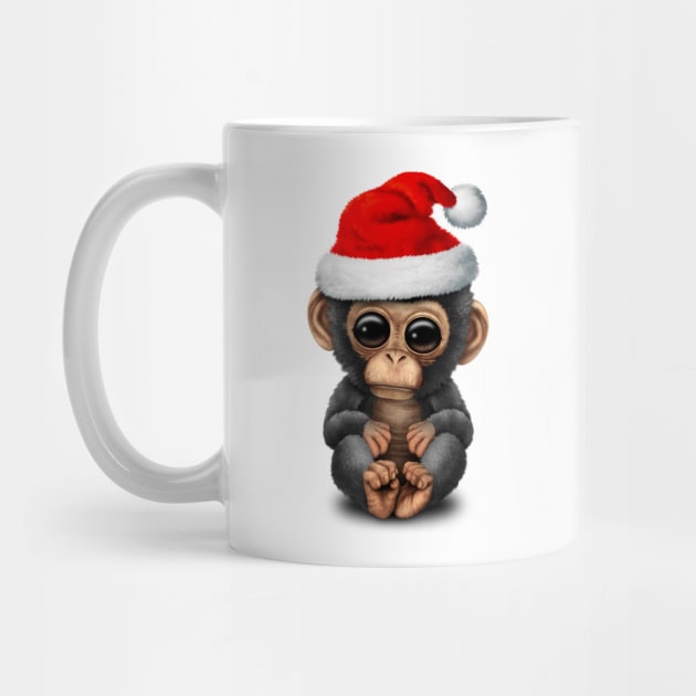 Baby Chimp Wearing a Santa Hat by jeffbartels